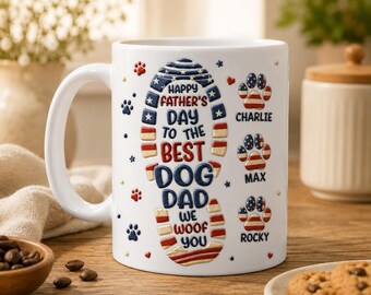 Father's Day Dog Dad Gift Pet Mug for Husband Personalized Cat Lover Boyfriend Dad Son Best Fur Dad Custom Mug Pawthers Day Mug Dad Mug Gift