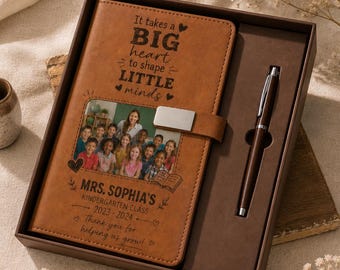 Personalized Teacher Notebook Set, Custom Photo Class Journal, Appreciation Gift