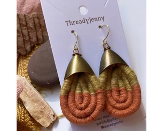 Onion + Madder Root Plant Dyed Handwoven Textile Earrings