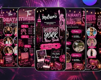 New York City Bachelorette Invitation | Editable NYC Girls Trip Invite | Animated Canva Weekend Invitation