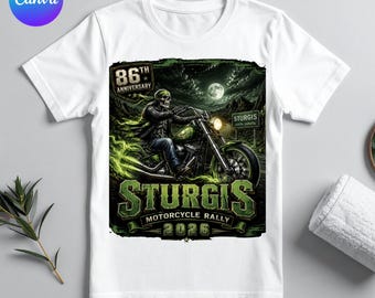Sturgis 2026 Motorcycle Rally SVG PNG | Skeleton Cowboy Biker Graphic | Retro Western Skull Rider | Biker Shirt Design | Cricut Cut File