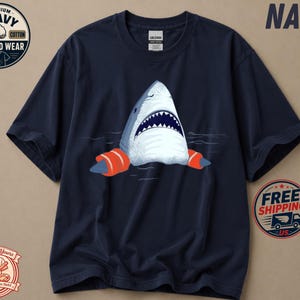 Ocean Animal Shirt Shark Floaties Funny Great White Tee for Beach Days