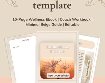 Canva E-book Template | 10-Page Wellness Ebook | Coach Workbook | Minimal Beige Guide | Editable