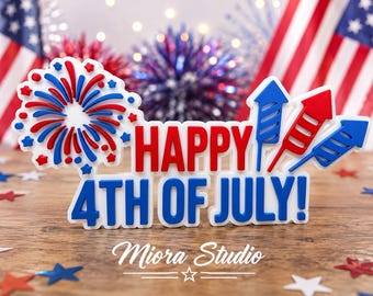 Happy 4th of July Sign | Patriotic Independence Day Decor