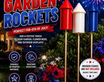 4th of July Garden Stakes | Independence Day Yard Decor (3 Pieces)