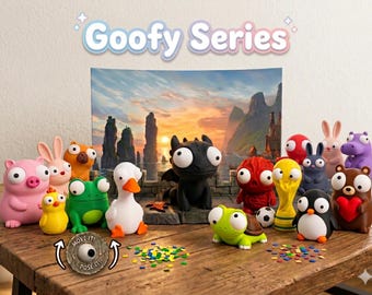 Goofy Series Bundle | Movable Eyes 3D Printed Animals & Characters