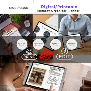 Familienarchivordner | Digitaler Erinnerungsorganisator, Notfallplaner (Canva-Vorlage)