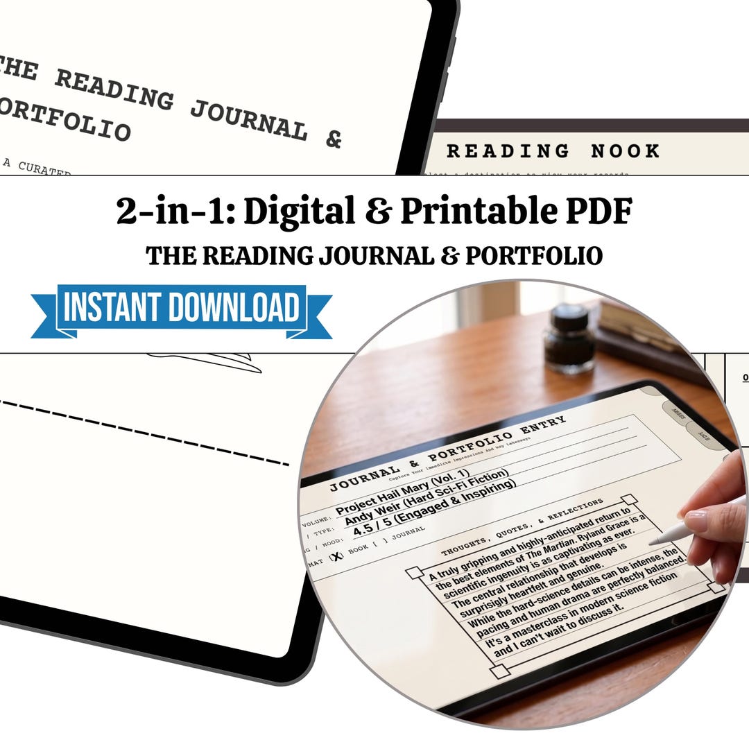 Digital Reading Journal | Printable Book Tracker | Good Notes iPad ...