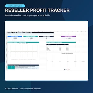 Reseller Profit Tracker Excel | Sales Inventory Dashboard | Italian and English