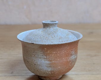 Keramische theegaiwan - houtgestookt - uniek stuk