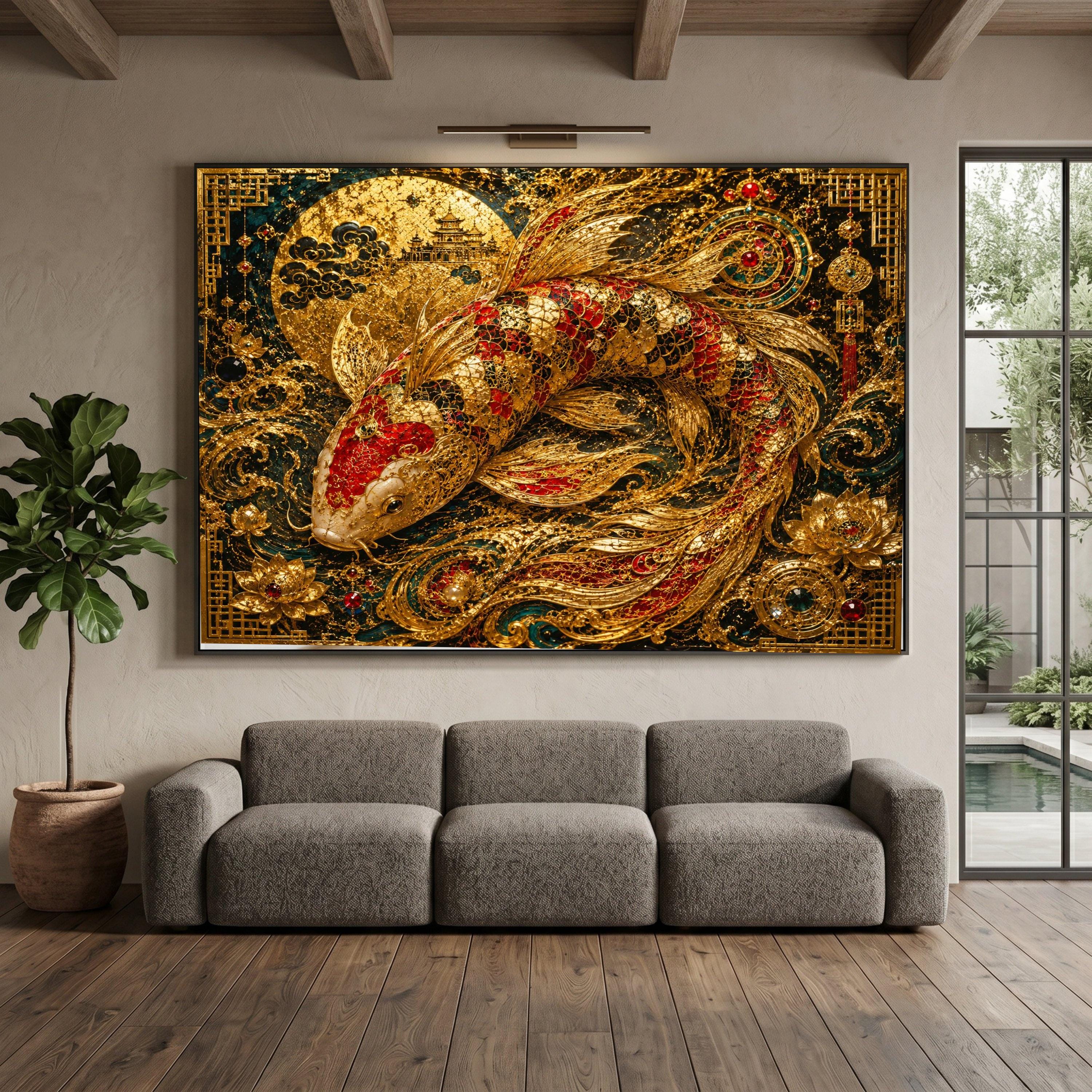 Koi Gold Foil Print - Etsy