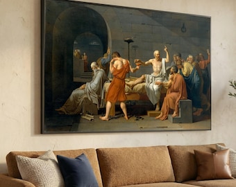 Socrates Teaching Prison Canvas, Classical Philosophy Art, Ancient Greek Scene, Historical Wall Art, Intellectual Debate Canvas