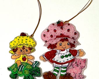 Strawberry Shortcake & Apple Dumplin Ornament Set, HANDMADE