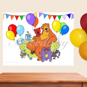 Custom Designed Bear In The Big Blue House Backdrop Banner