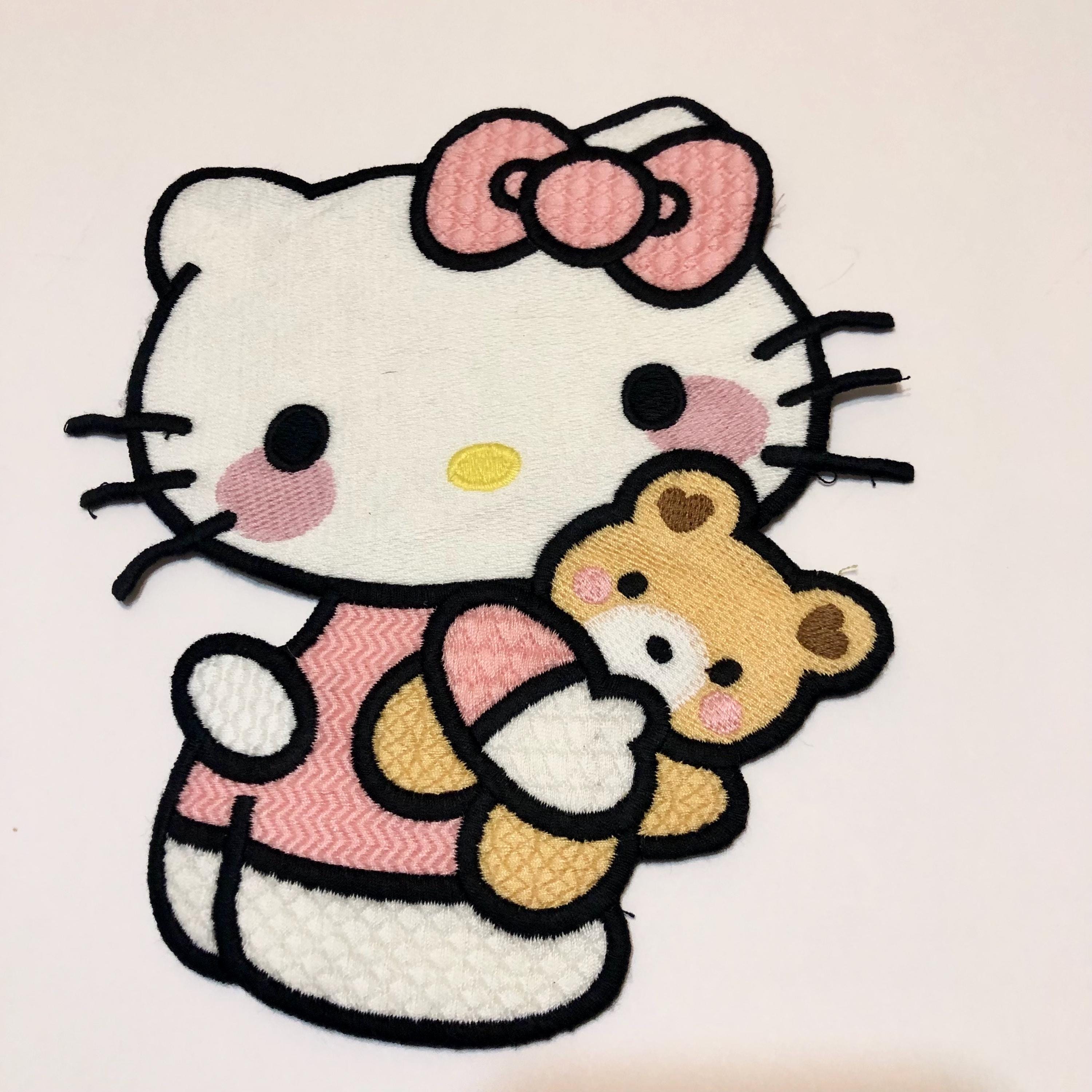 7.75” Hello Kitty W/ Teddy Bear Embroidered Sew-on Applique - Etsy