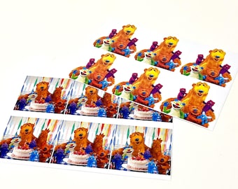 Juego de 12 pegatinas personalizadas de Bear in the Big Blue House