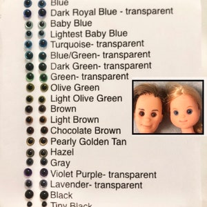 Replacement Doll Eyes, Sunshine Family Dolls image 1