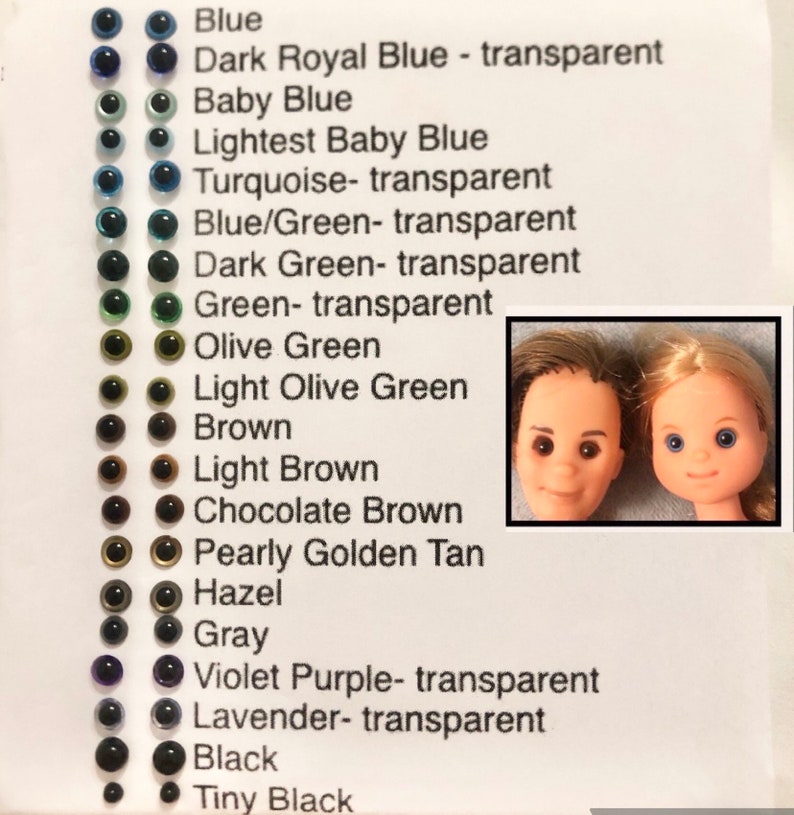 Replacement Doll Eyes, Sunshine Family Dolls image 1