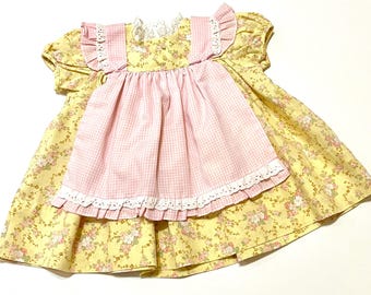 Sz 6 mo Floral Apron Dress by Betti Terrell