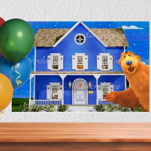 Custom Designed Bear In The Big Blue House Backdrop Banner