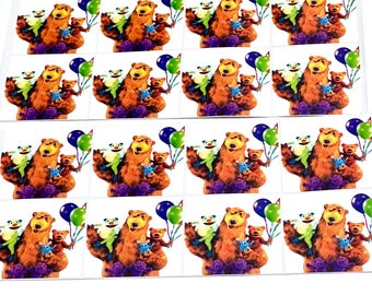 16 Bear In The Big Blue House Stickers, Custom Designed