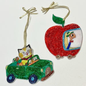 Richard Scarry, Huckle Cat & Lowly Worm Handcrafted Ornaments
