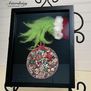 9x11 Grinch Jewelry Art, Framed HANDCRAFTED