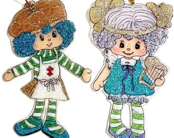 5” Angel Cake & Crepe Suzette Ornament Set, HANDMADE
