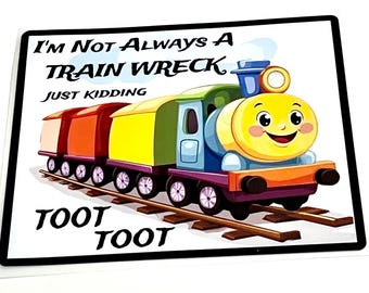 Train Wreck Vinyl Sticker, Large “