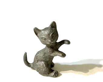 Vintage Mini Pewter Cat
