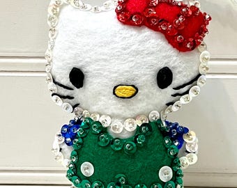 Hello Kitty Felt Ornament, Handmade