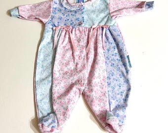0-2 Mo Vintage Footie Romper
