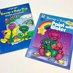 Set of Two Vintage Barney Activity Books