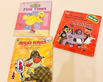 Three Sesame Street Tell-A-Tale Books