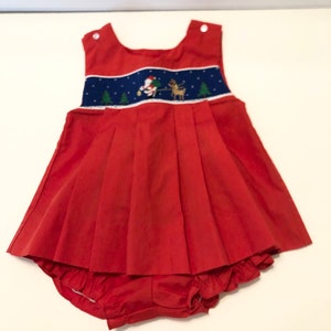 12mo Weihnachts gesmoktes Kleid Set