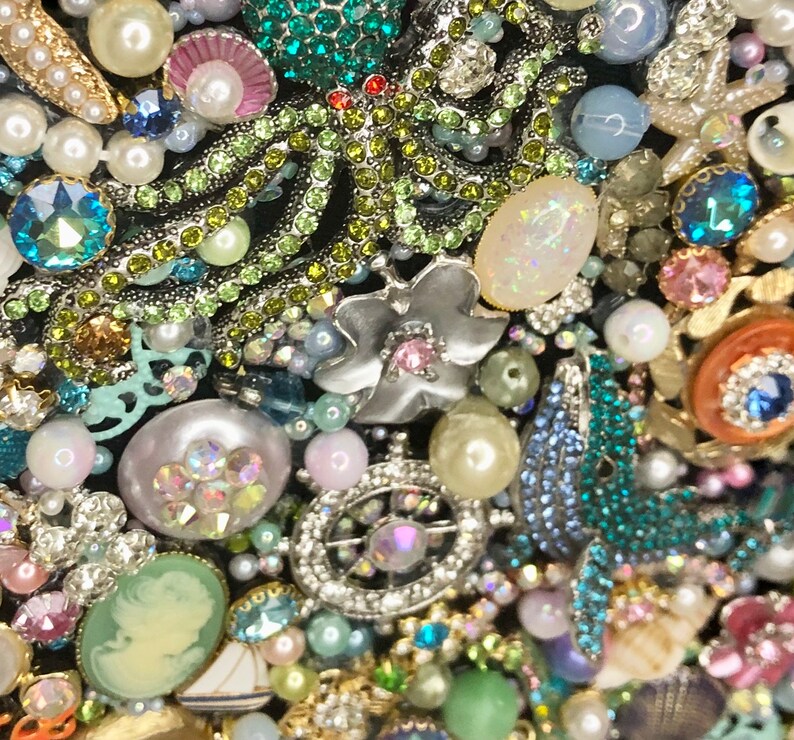 12x15 Unique Ocean Fish Jewelry Art, Framed HANDMADE OOAK Etsy