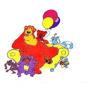 Mädchen Bär im großen blauen Haus Kundenspezifische DTF-Transferfolie