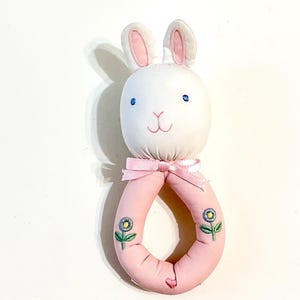 Vintage House of Hatten Cloth Baby Bunny Rattle