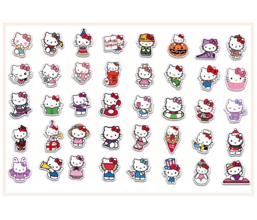 Hello Kitty Stickers - Etsy