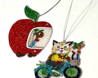 Richard Scarry, Huckle Cat & Lowly Worm Handcrafted Ornaments