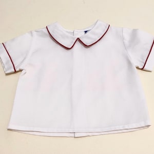 12 Months Boys Shirt with Red Piping