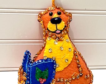 Bear In The Big Blue House Ornament, Custom Created OOAK
