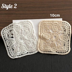 Conjunto com 3 Apliques de Renda Quadrada, Remendos para Reparo de Roupas DIY, Enfeites para Tecido, Motivos de Bordado para Jeans, Jaquetas e Projetos de Costura