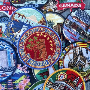 Pick Your Travel Patches Custom Iron On Embroidered Souvenir Set Sew On Travel Jacket Accessory Mix Match Japan Patch Bundle Memory Box