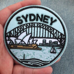 Embroidered Sydney Iron On Travel Patch Sydney Opera House Artwork Sydney Harbour Bridge Souvenir Australia Holiday Keepsake Gift