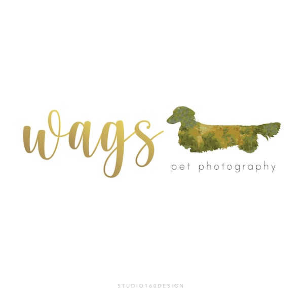 Pet Photography Logo - Dog Logo - Watercolor Logo - Dog Photography - Hand drawn Logo