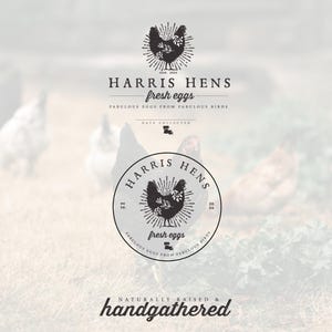 Bespoke Farm Logo - Premium Branding Package - Custom Logo Design - Chicken Logo Design - Rustic Farm Logo - Landscape Art - Handdrawn Logo