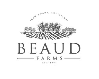 Boerderijlogo - Premium brandingpakket - Aangepast logo-ontwerp - Landschapskunst - Rustiek boerderijlogo - studio160design - Louisiana Farm