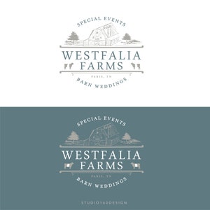 Diseño de logotipo de granja - Logotipo del lugar de la boda - Diseño de logotipo personalizado - Logotipo personalizado OOAK - Logotipo de granero rústico - studio160design