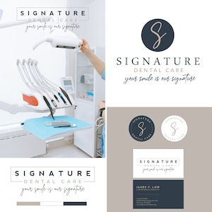Pacote de marca premium - Design de logotipo de dentista - Logotipo de implante dentário - Logotipo de dente - Branding de prática odontológica - studio160design